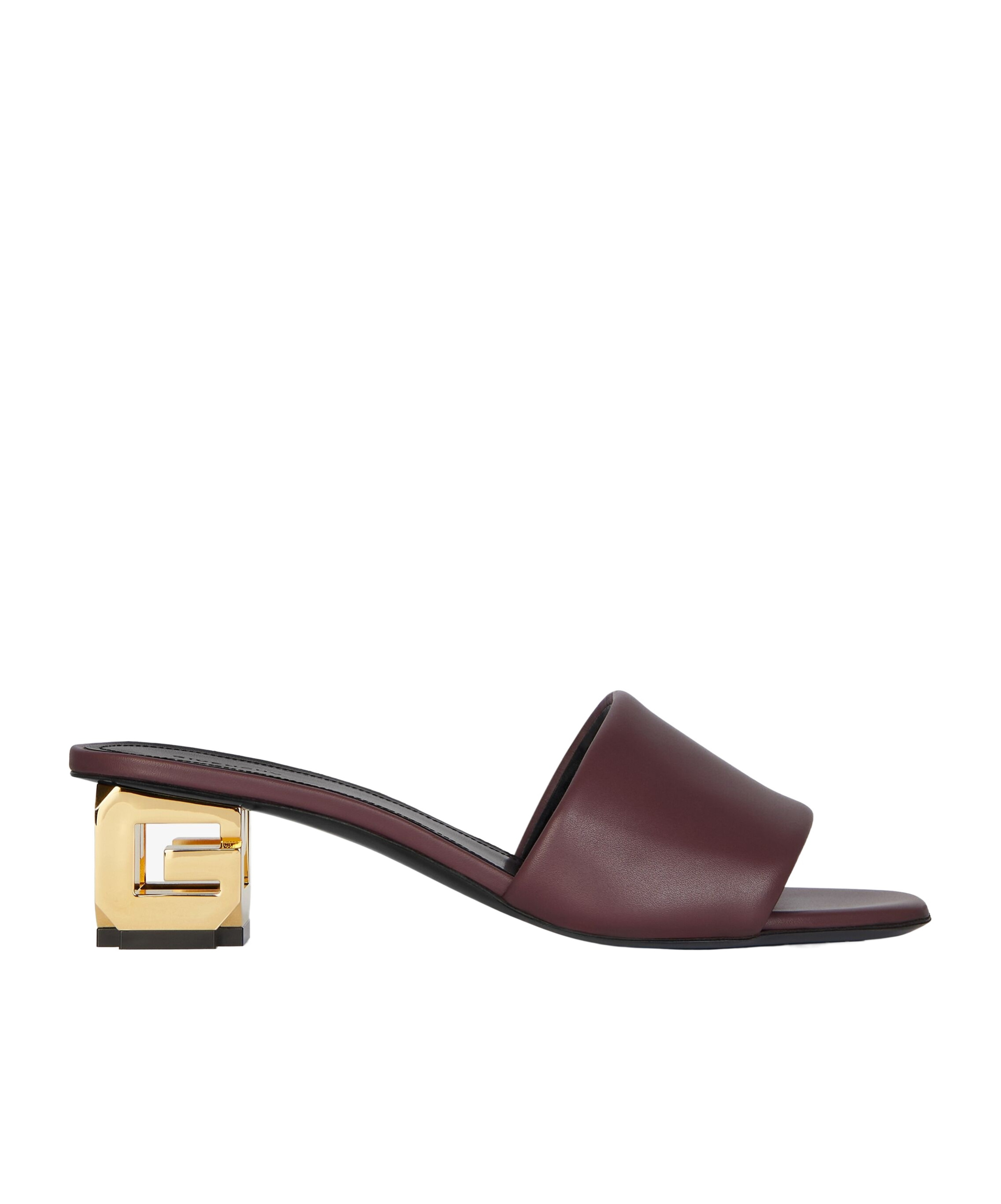 Givenchy Calfskin G Cube-heel Mule Sandals In Red