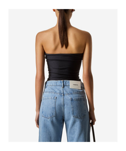 Coperni Strapless Blouse In Black