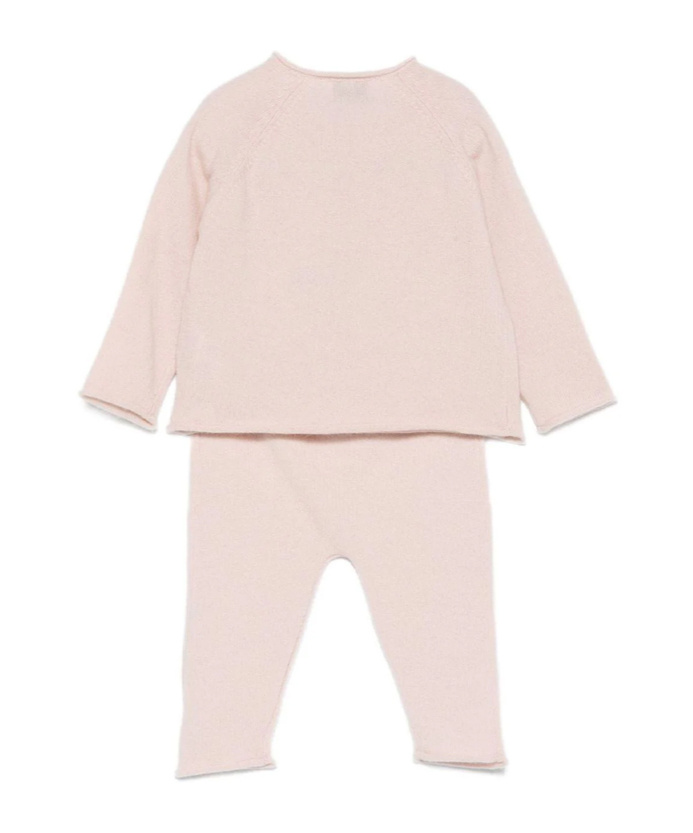 Il Gufo Crew Neck Sweater And Pants Set In Neutral