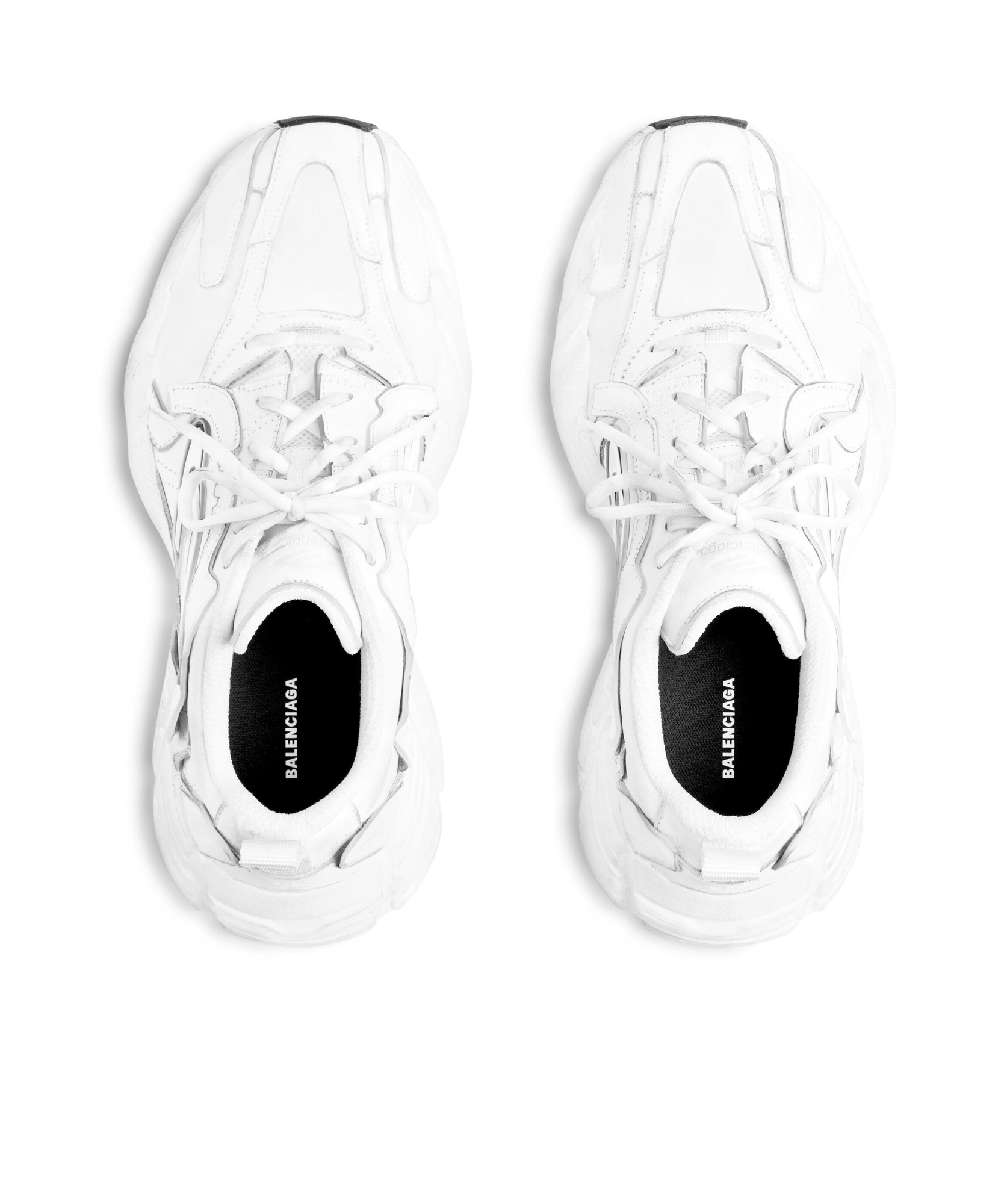 Balenciaga Women Monday Low-top Sneakers In Leather In White/black/gray