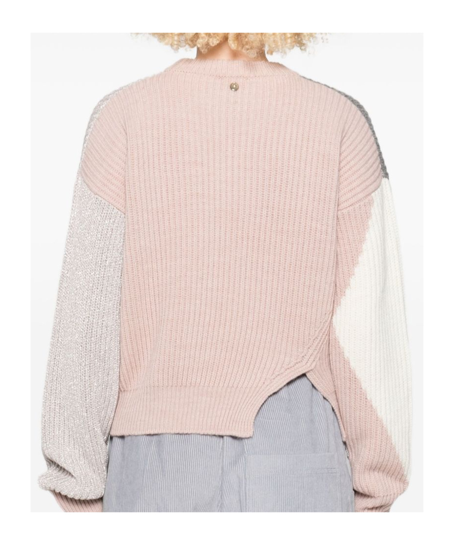 Liu •jo Liu Jo Geometric Pattern Wool-blend Sweater In White