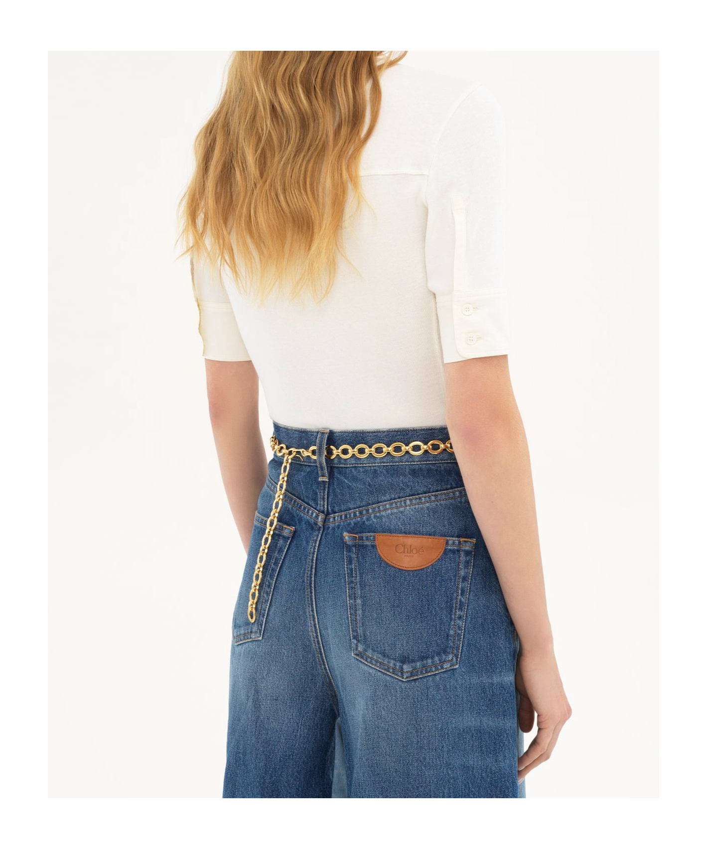 Chloé Utility-style Polo Shirt In Beige