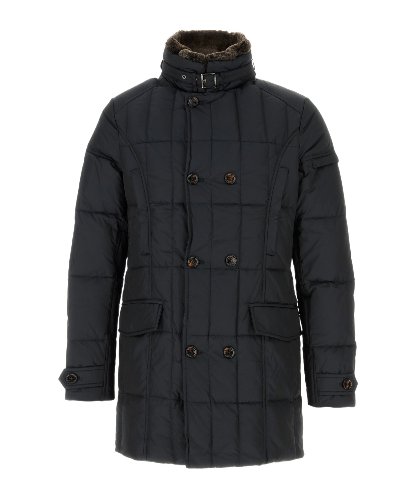 Moorer Slate Polyester Morris Down Jacket In Black