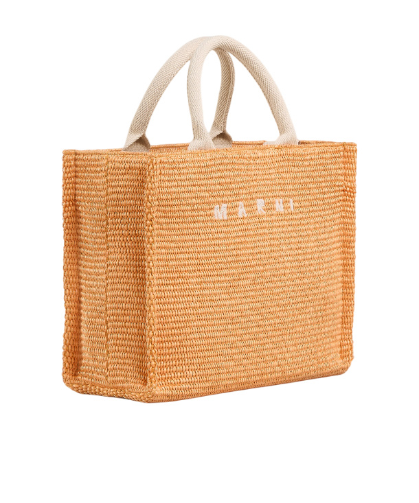 Marni Small Raffia Tote Bag In Brown