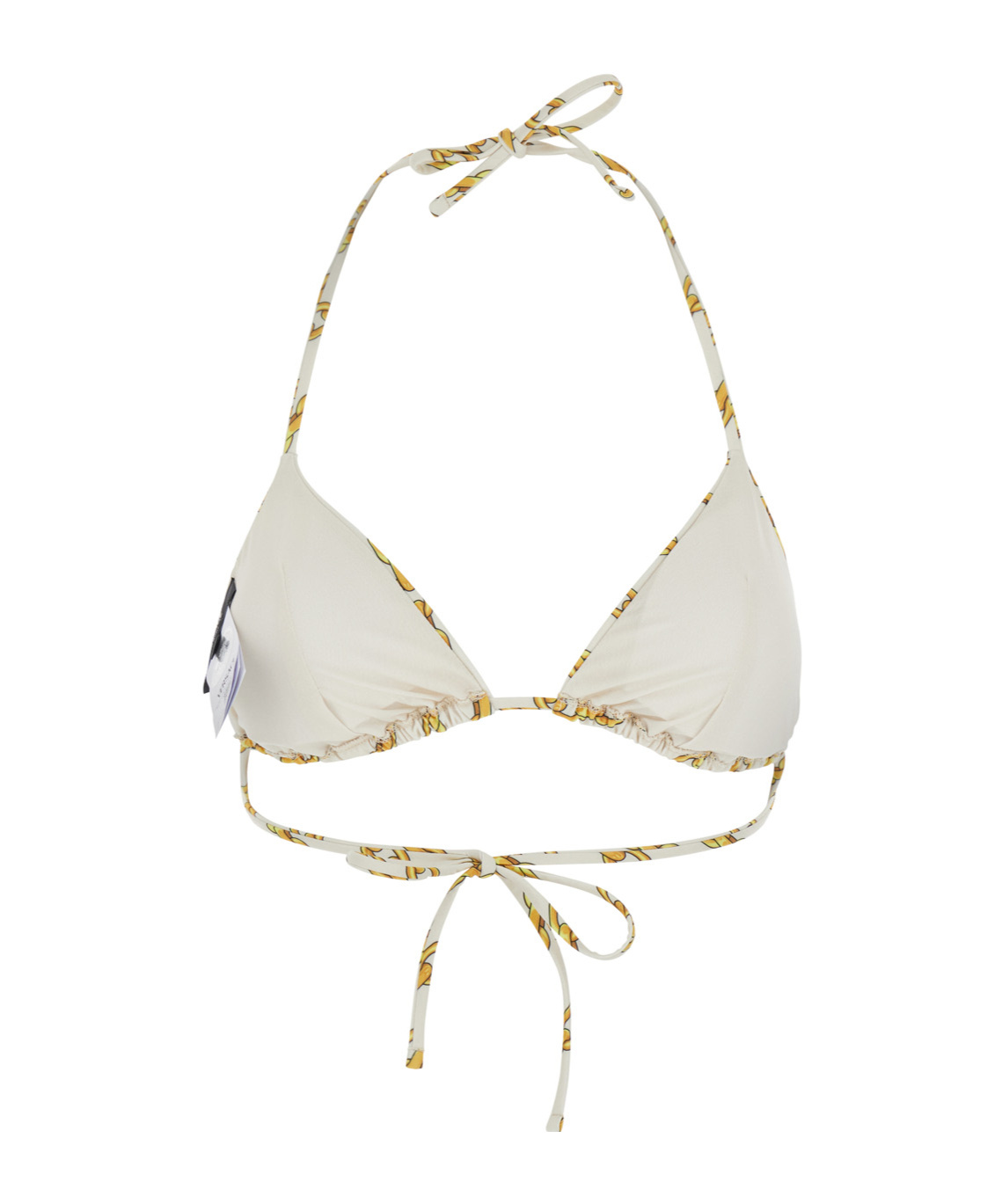 Versace Foulard Print Triangle Bikini Top In White
