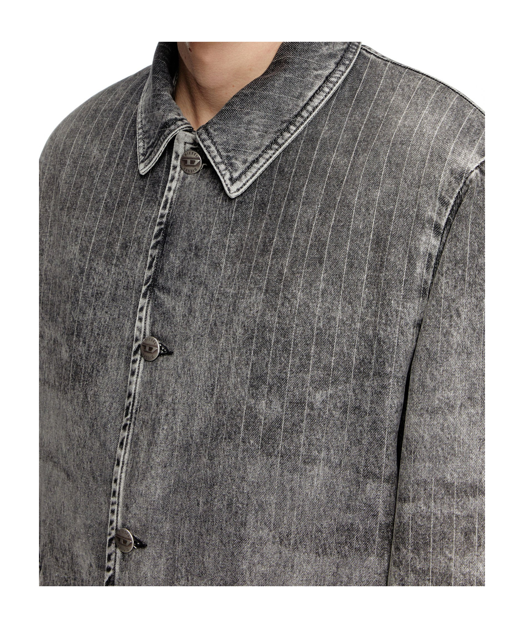 Diesel D-jack-s1 Single-breasted Coat In Gray