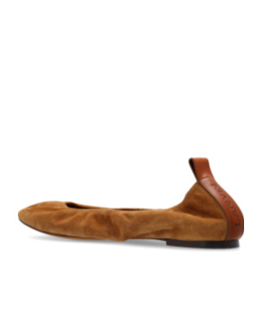 Lanvin Leather Ballerina Shoes In Brown