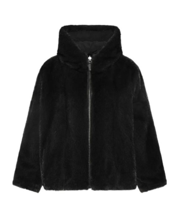 Yves Salomon Short Reversible Parka In Black