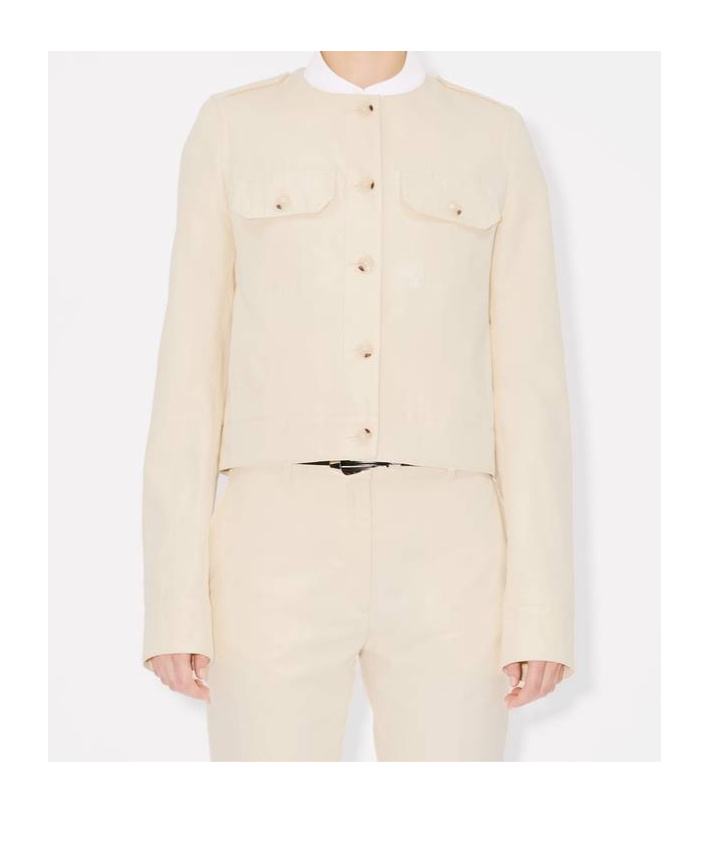 Kenzo Long-sleeved Casual Jacket In Cream