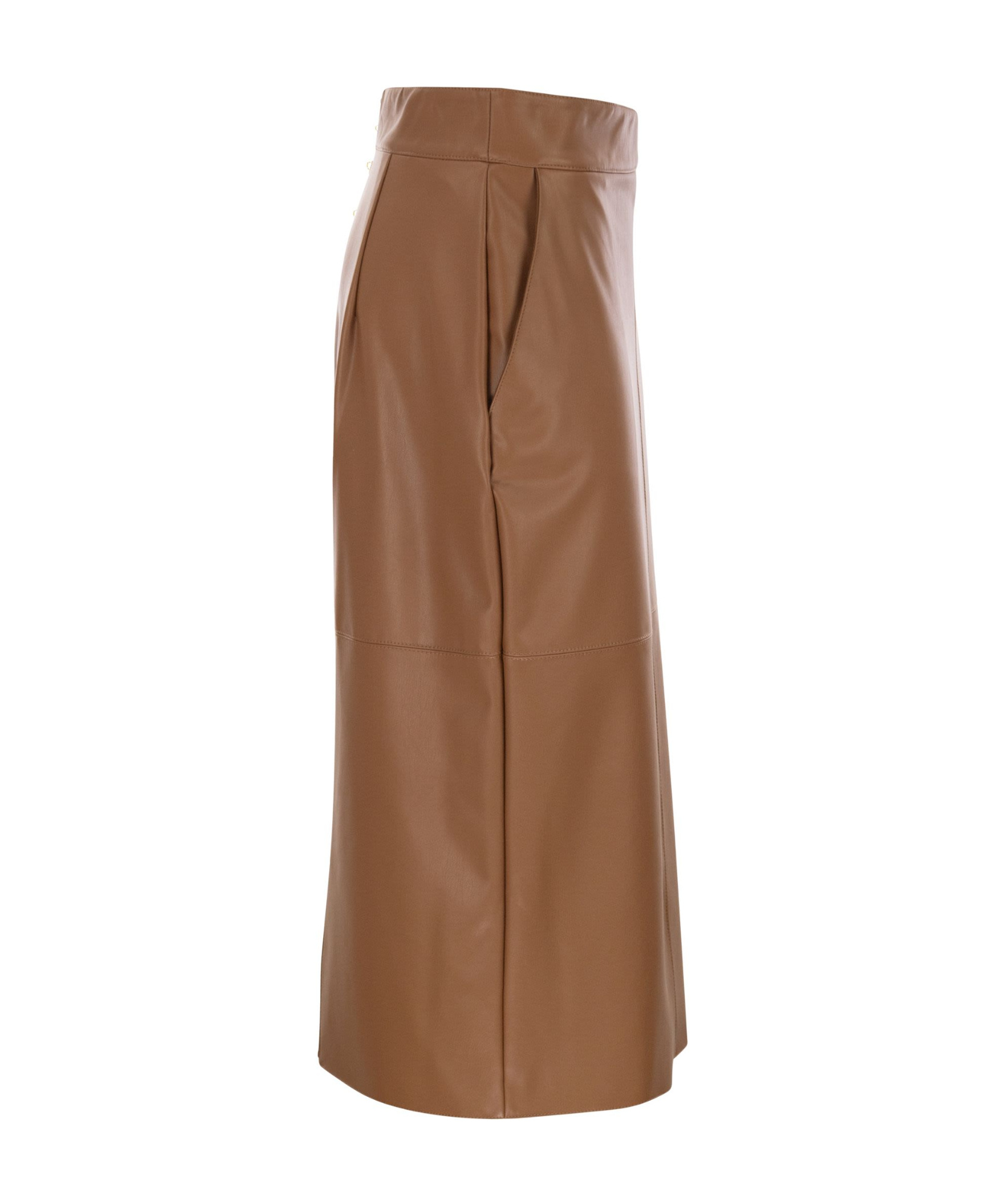 Elisabetta Franchi Jewel Clasps Pencil Skirt In Brown