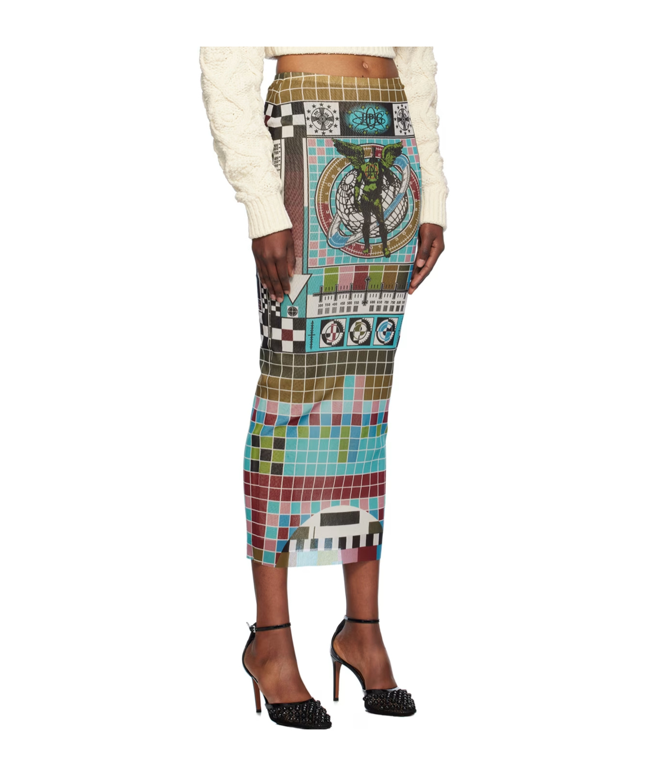 Jean Paul Gaultier Printed Skirt In Multi
