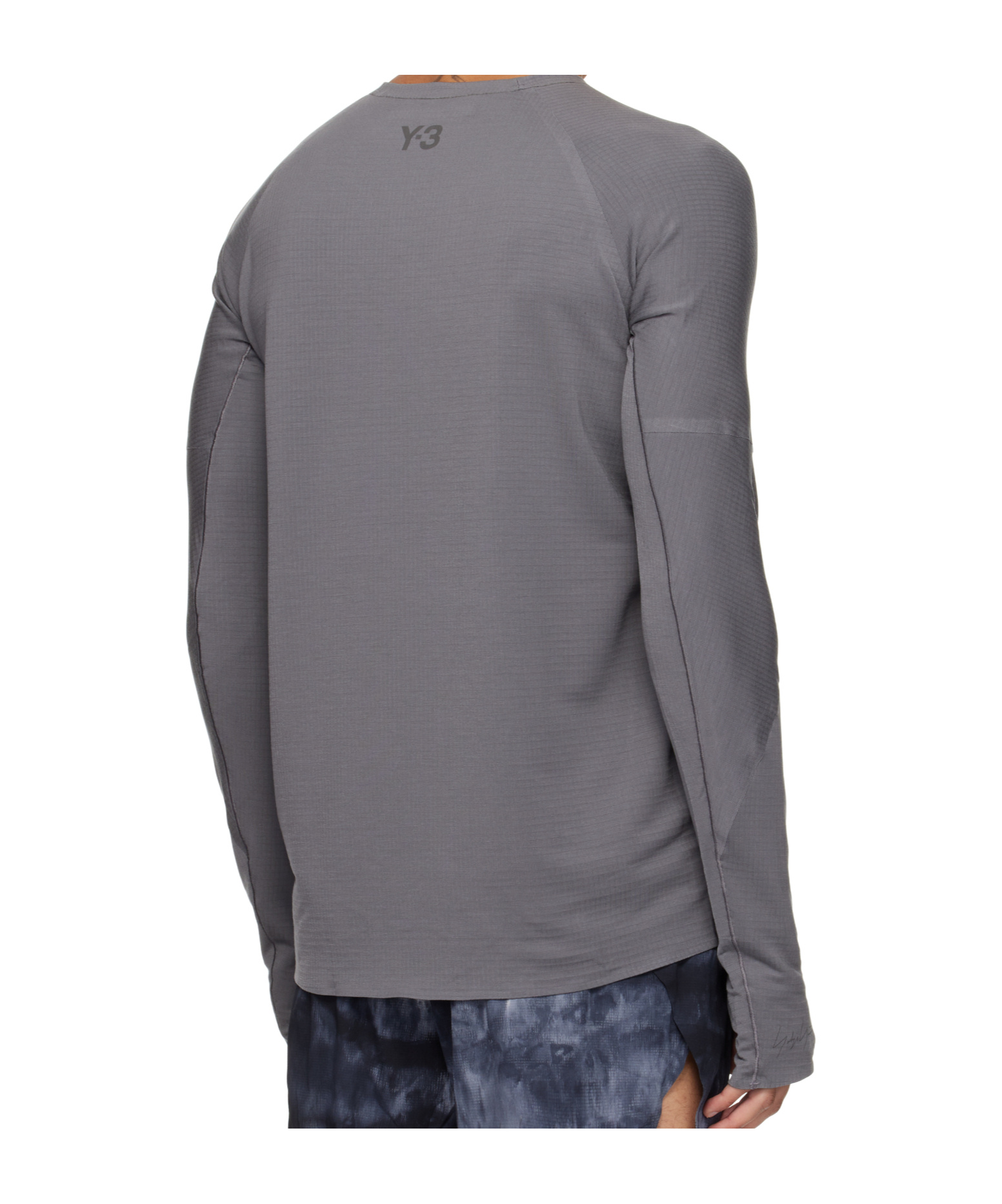 Y-3 Running Long-sleeved T-shirt In Gray