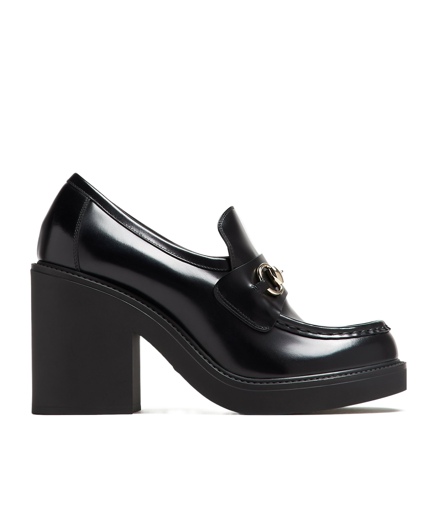 Gucci 100mm Horsebit Platform Loafers In Black