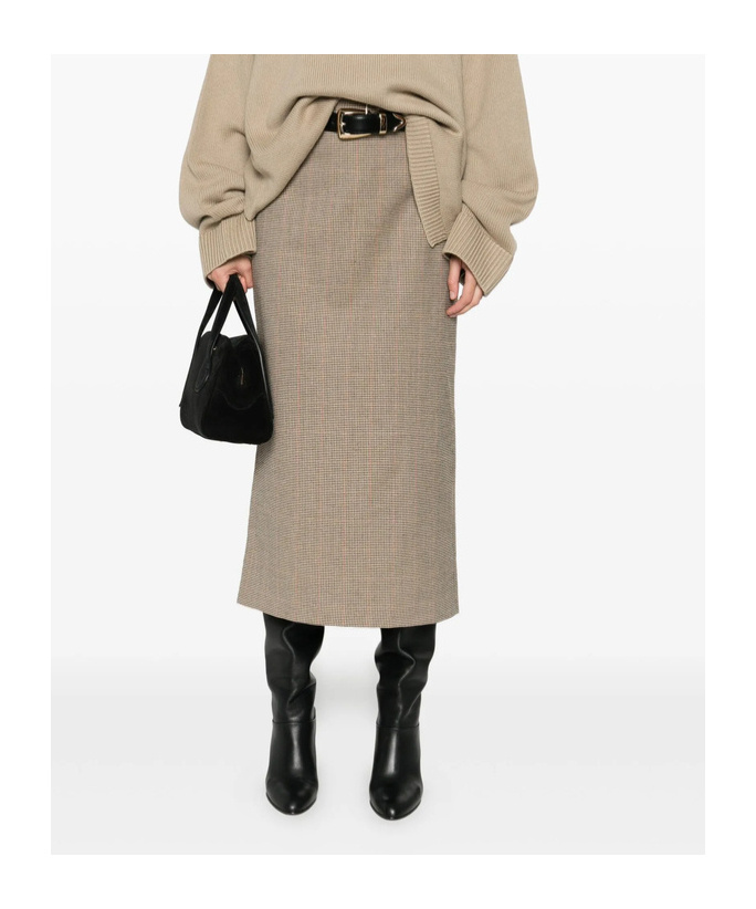 The Frankie Shop Plaid-pattern Midi Skirt In Neutral