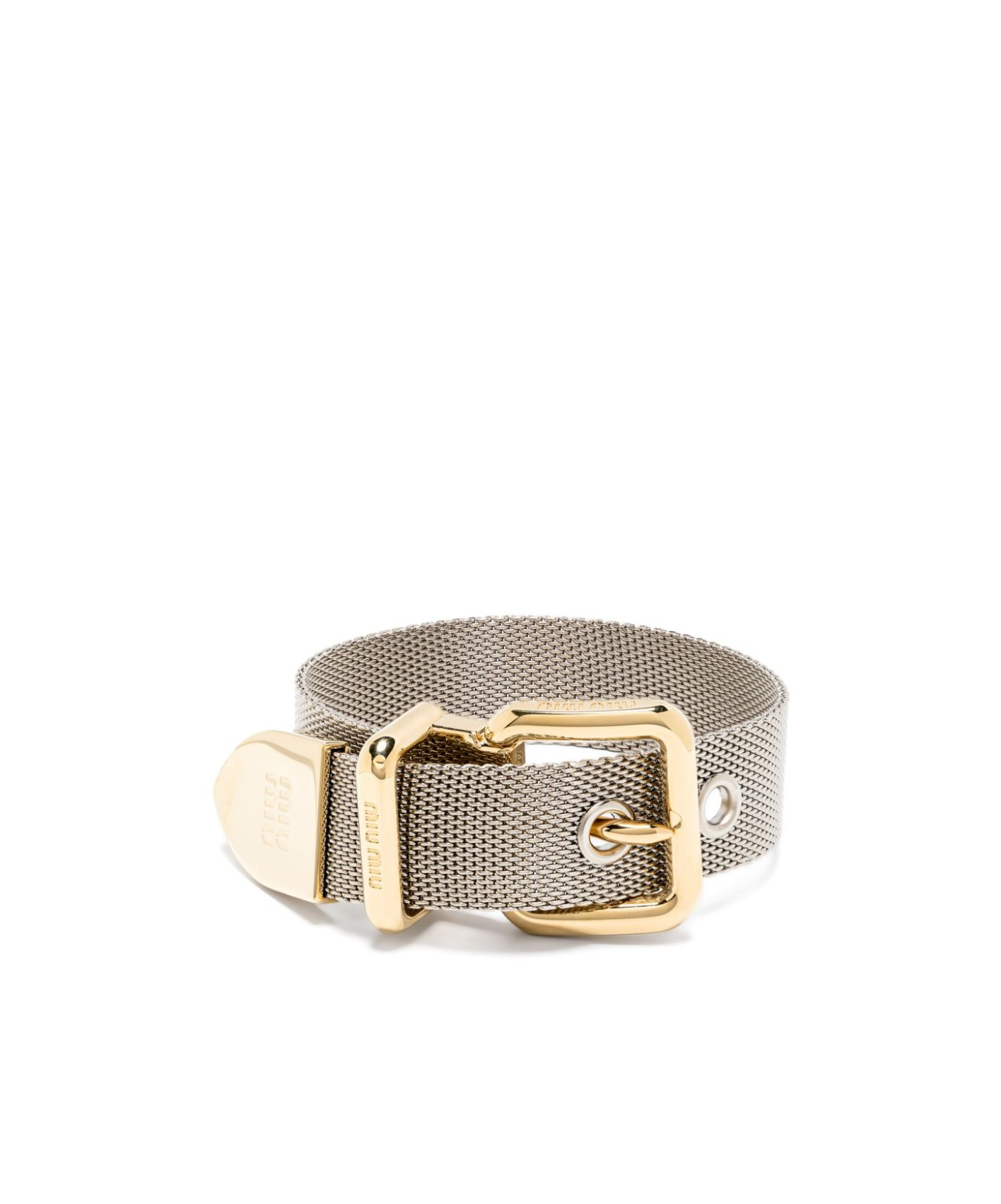 Miu Miu Logo Bracelet In Gray