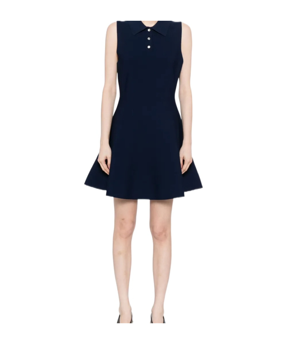 Theory Polo-collar A-line Dress In Black