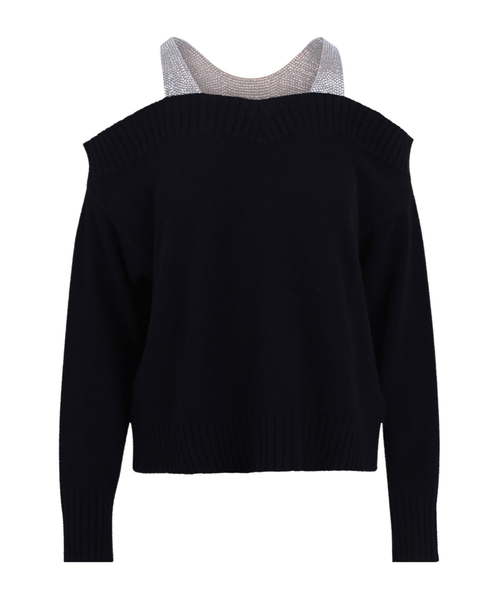 Giuseppe Di Morabito Crystal-embellished Off-shoulder Jumper In Black