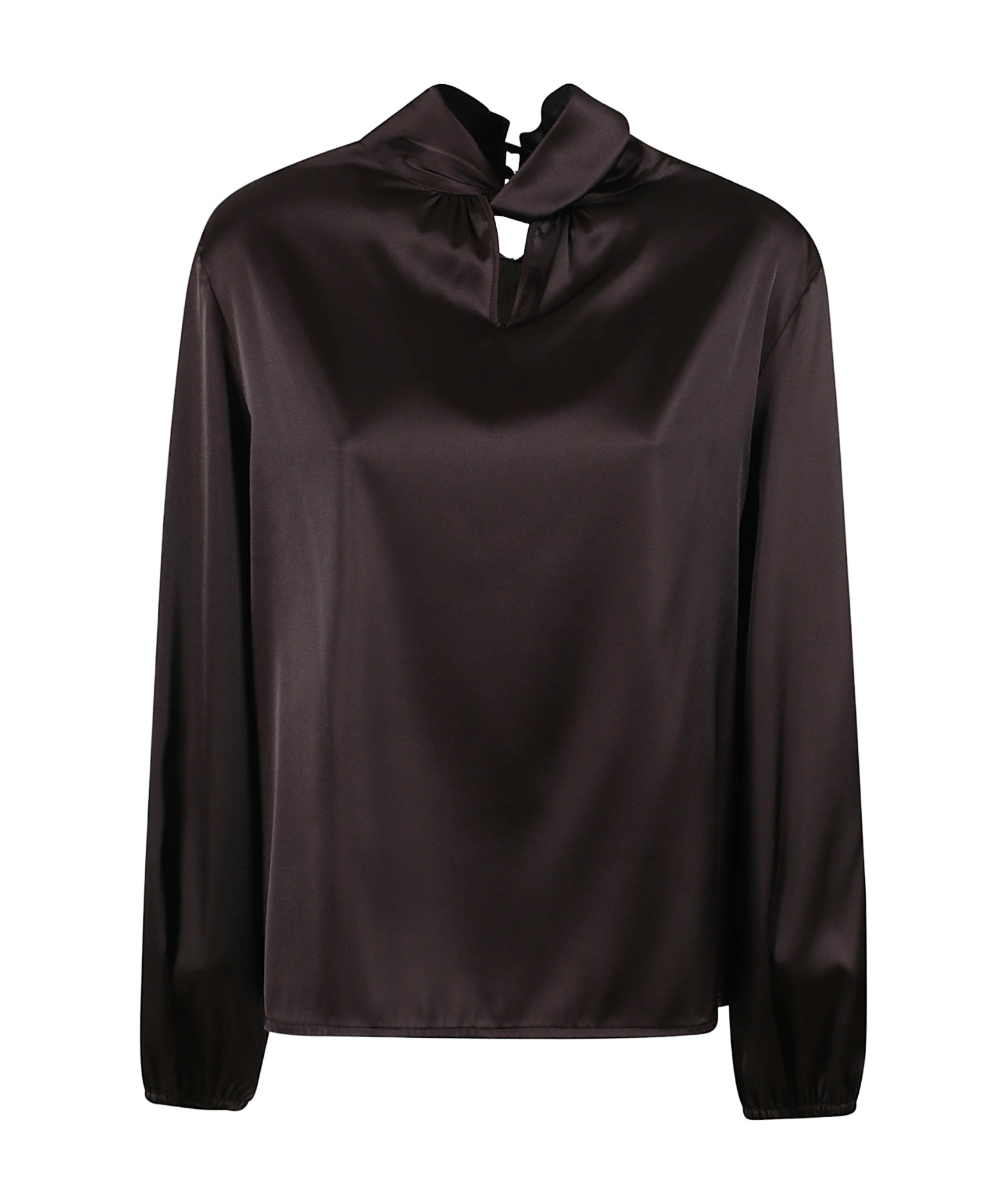 D Exterior Cutout Detail Blouse In Black