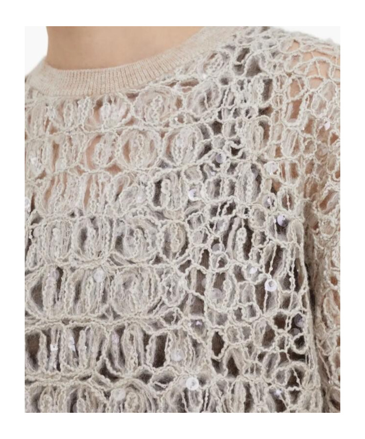 Brunello Cucinelli Dazzling Croc Embroidery T-shirt In Gray