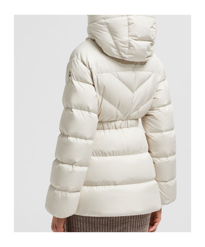 Shop Moncler Brosse Short Down Jacket In White