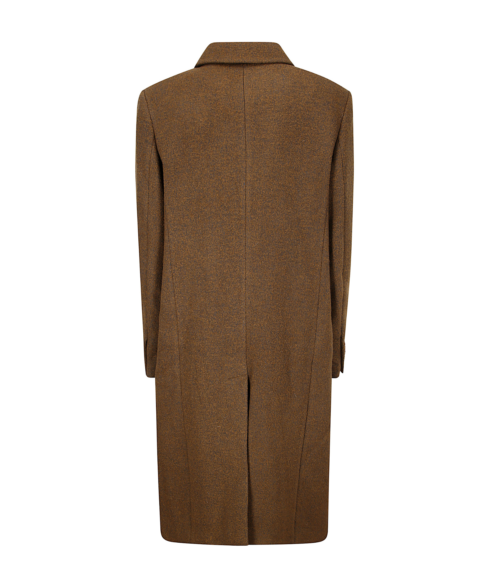 Low Classic Fluffy Wool Single Mac Coat In Brown