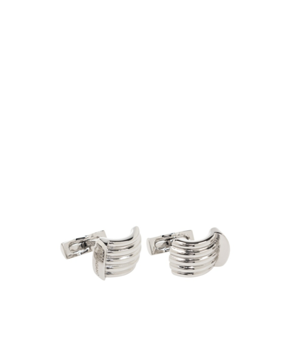 Ferragamo Logo-engraved Cufflinks In White