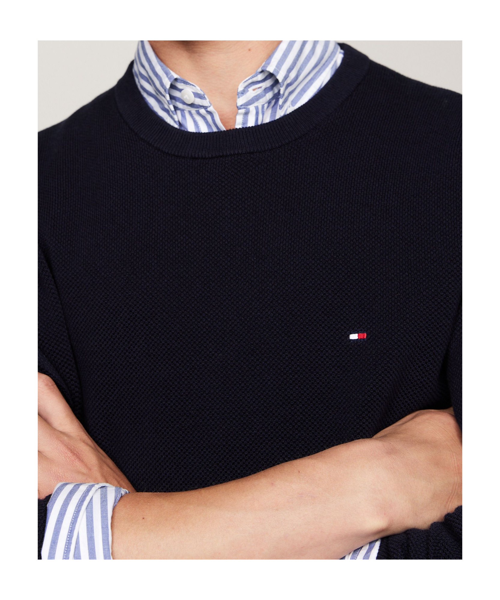 Tommy Hilfiger Wool Crew-neck Sweater In Black