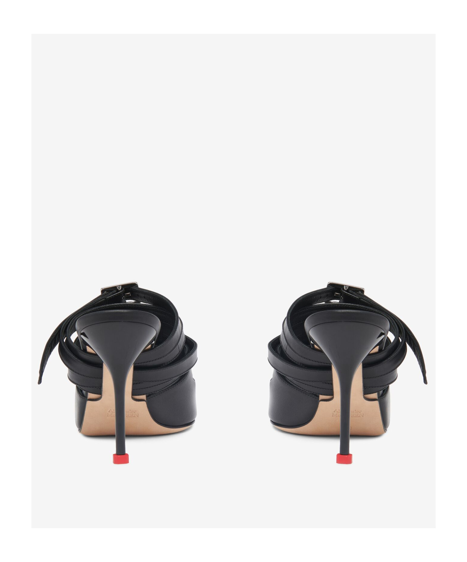 Shop Alexander Mcqueen 90mm Pointed-toe Leather Pumps In Black