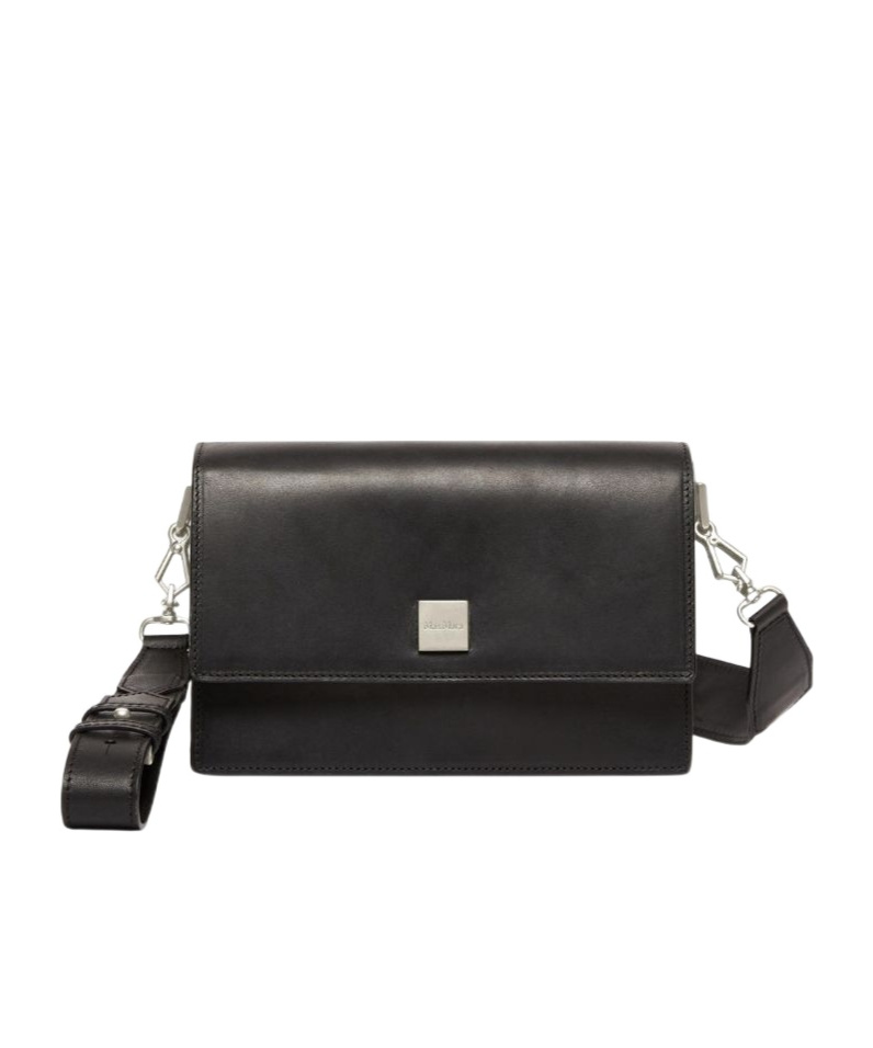Max Mara Biancaraf Calfskin Crossbody Bag In Black