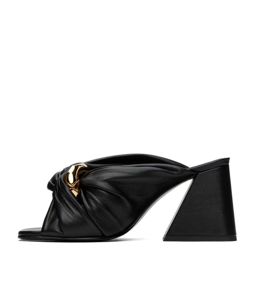 Jw Anderson Chain Twist Open Toe High Heeled Sandals In Black
