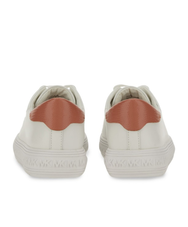 Michael Michael Kors White Cow Leather Sneakers With Textured Sole In White