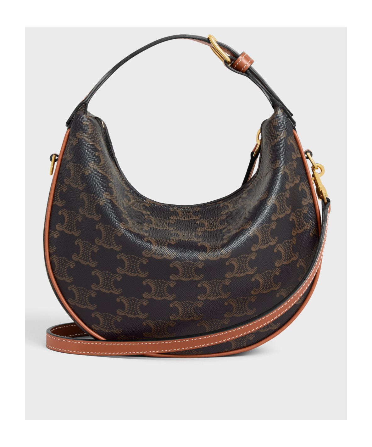 Celine Teen  Lulu In Triomphe Canvas And Calfskin In Tan
