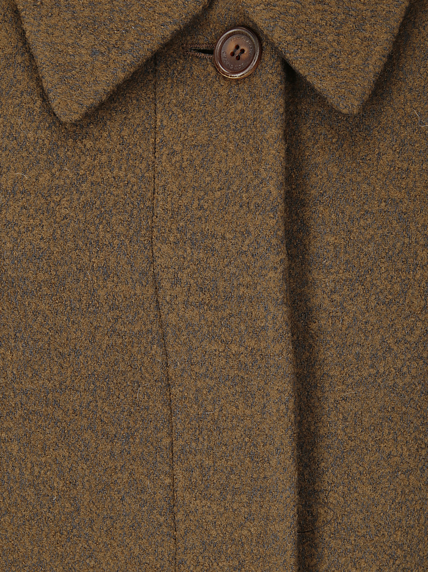 Low Classic Fluffy Wool Single Mac Coat In Brown