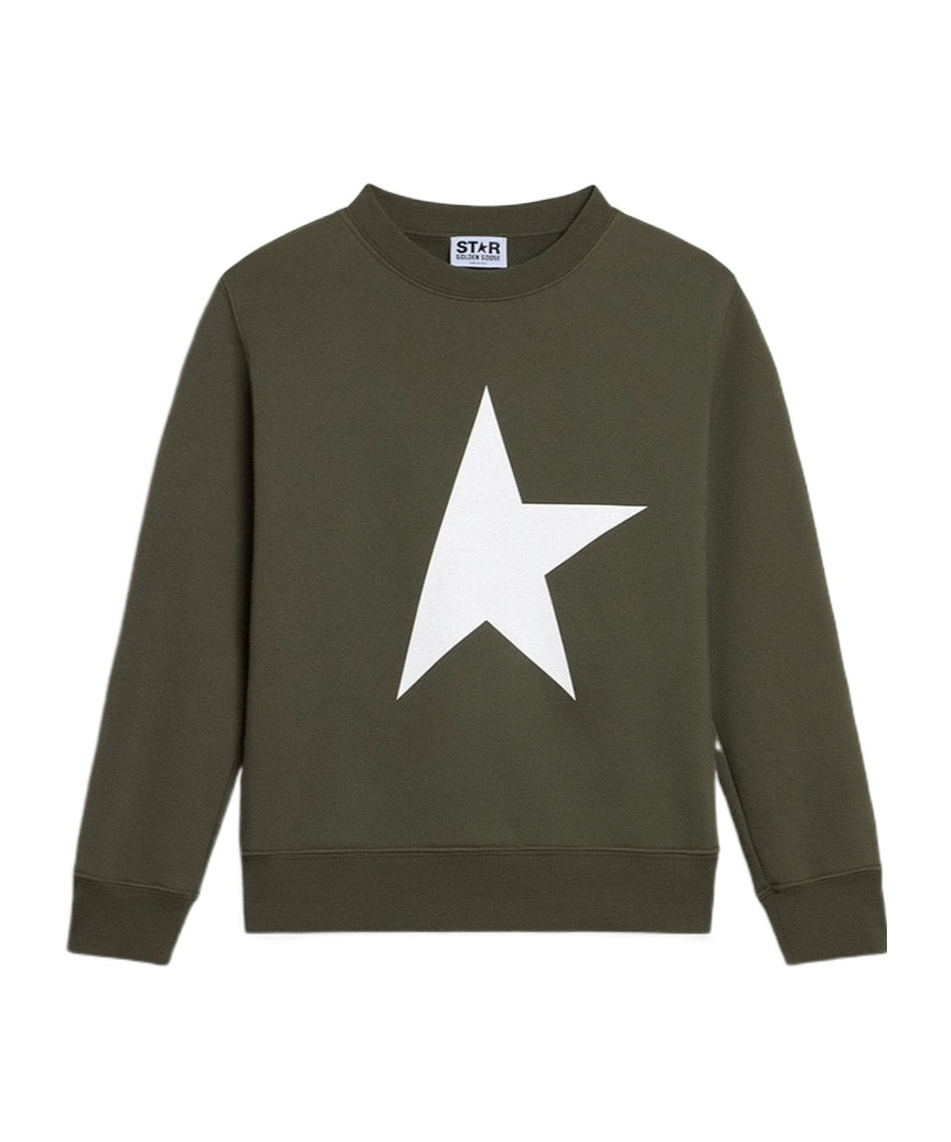 Golden Goose Star Pattern Sweatshirt In Green