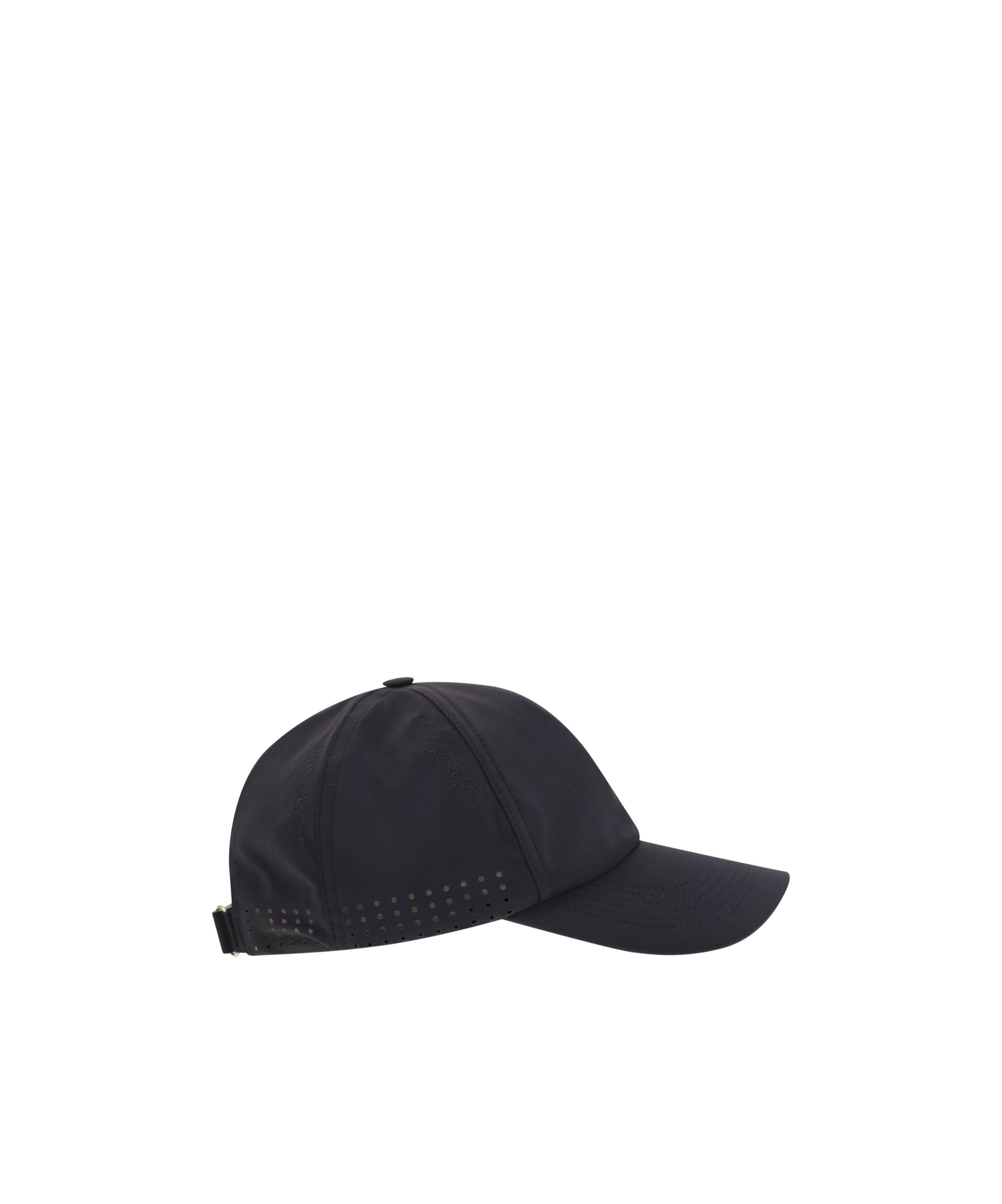 Brunello Cucinelli Baseball Cap In Tech Fabric With Logo In Black