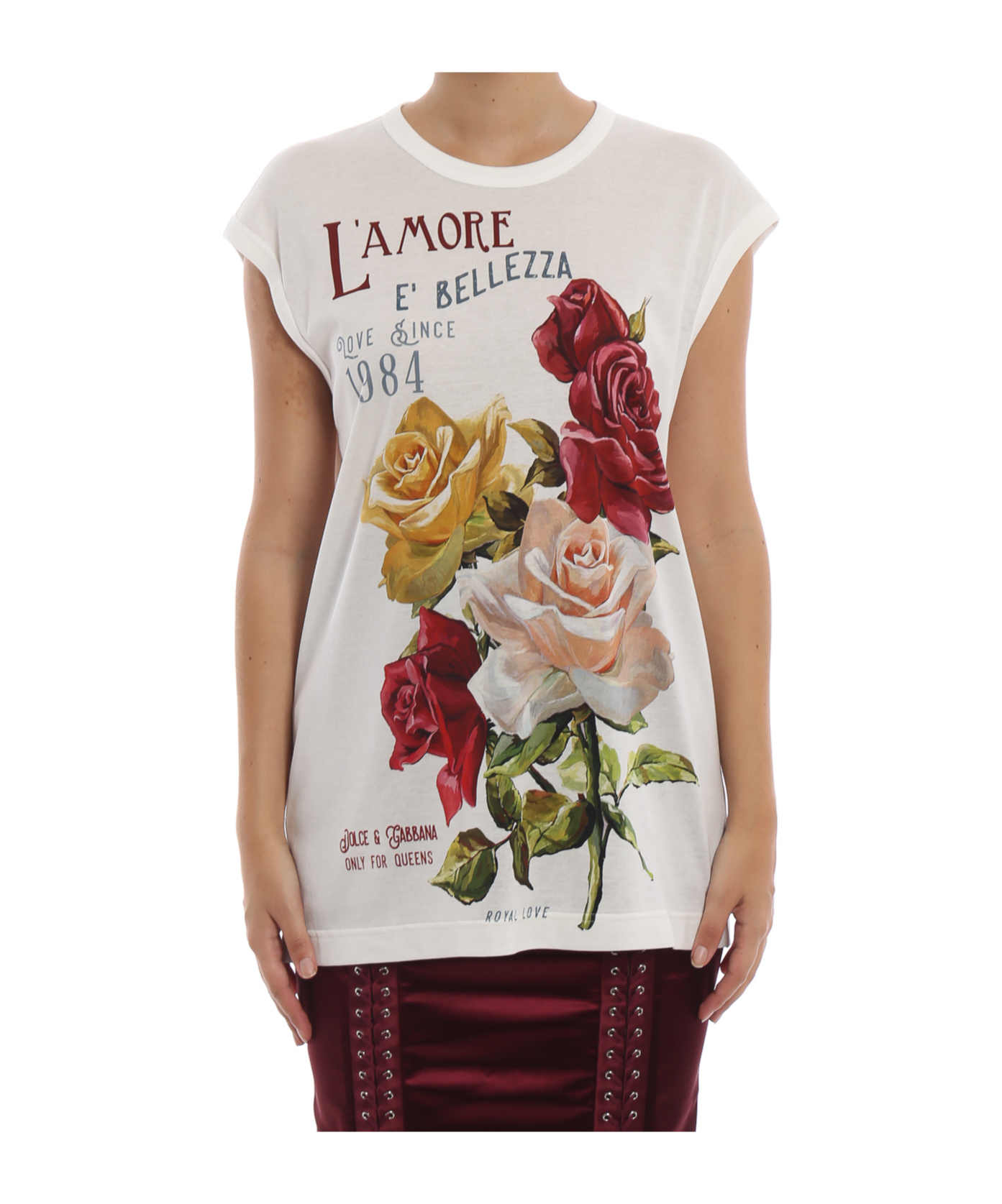Dolce & Gabbana Floral Pattern T-shirt In White