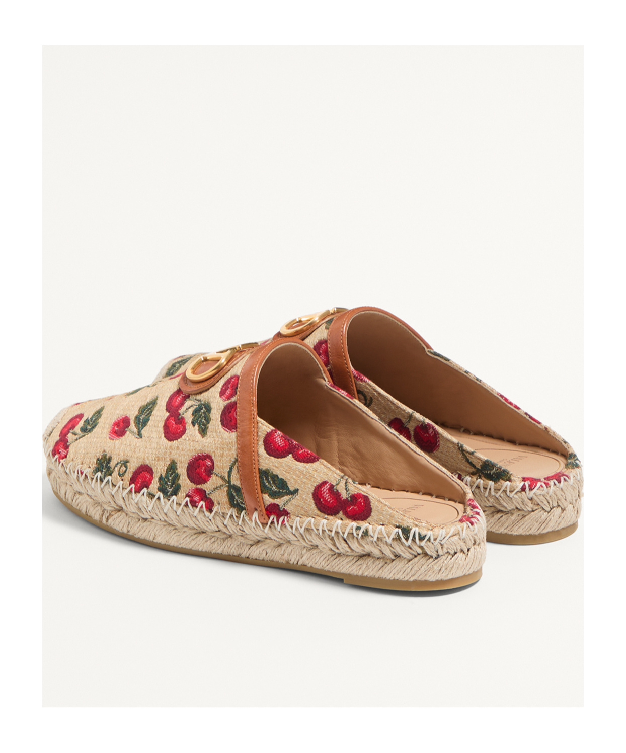 Valentino Cherryfic Leather-trim Espadrille In Multi