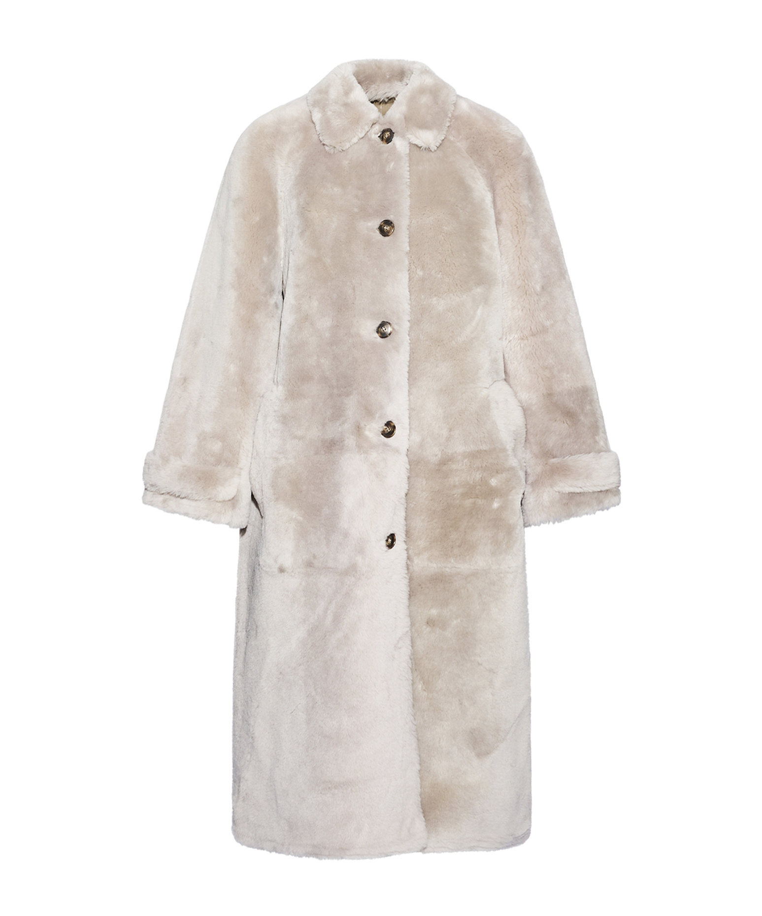 Yves Salomon Coat Merinos Ironed Lamb Clothing In White