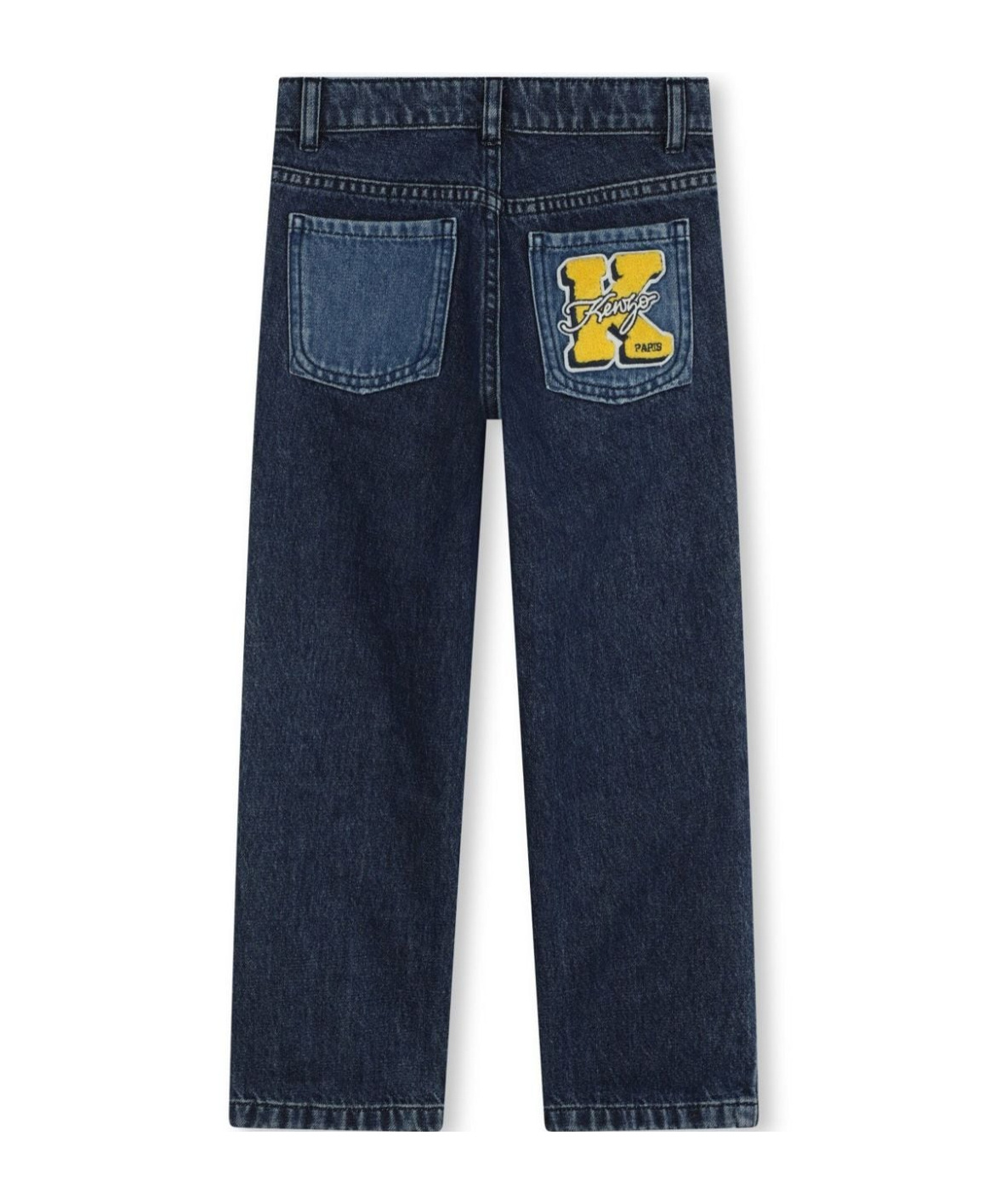 Kenzo Logo-embroidered Denim Jeans In Blue