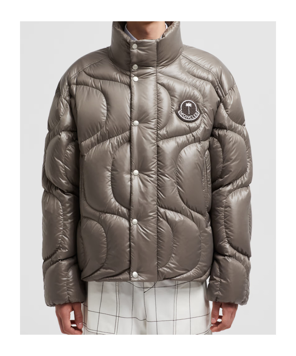 Moncler X Palm Angels Haunani Short Down Jacket In Gray
