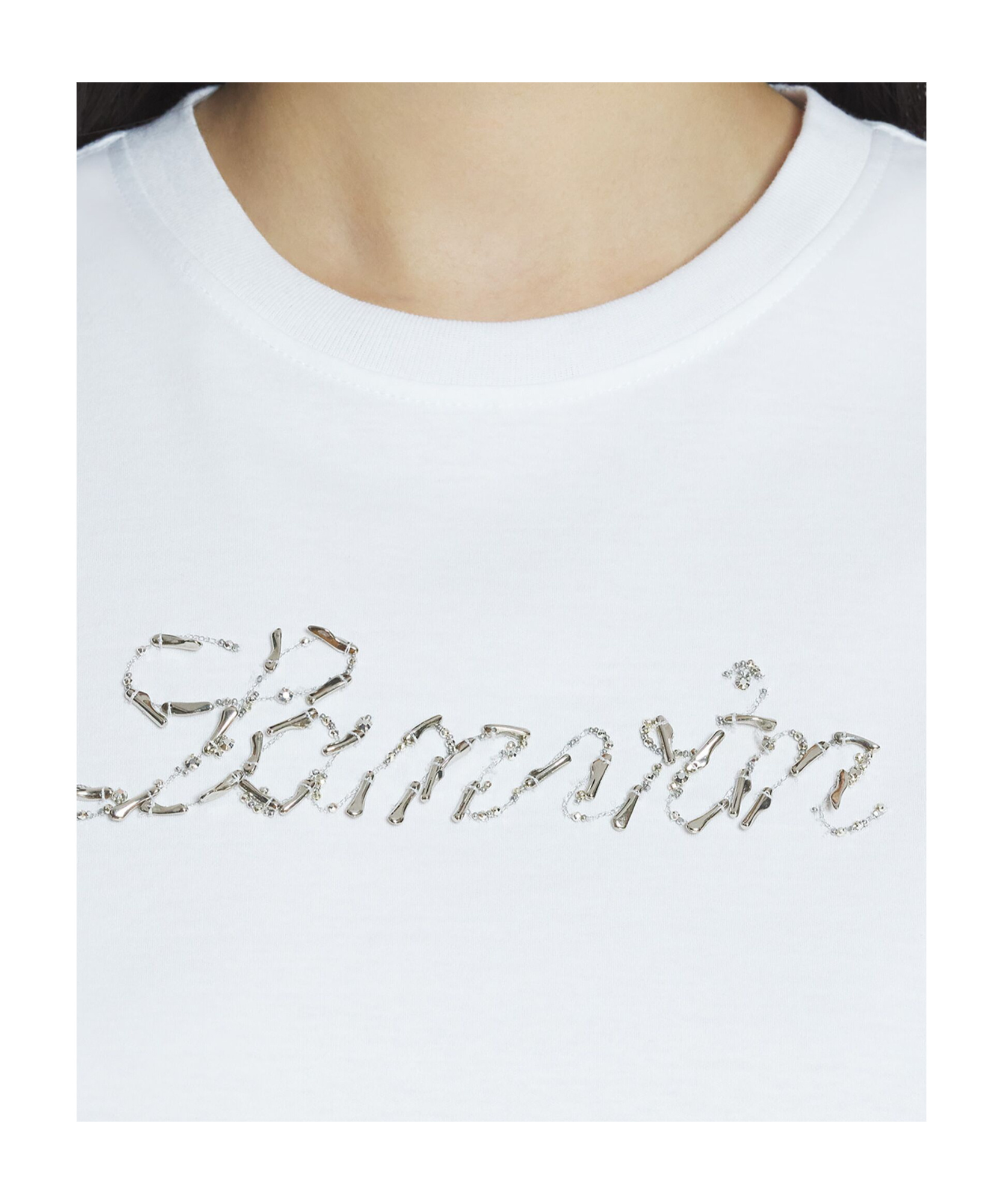 Lanvin Embroidered Script Logo T-shirt In White