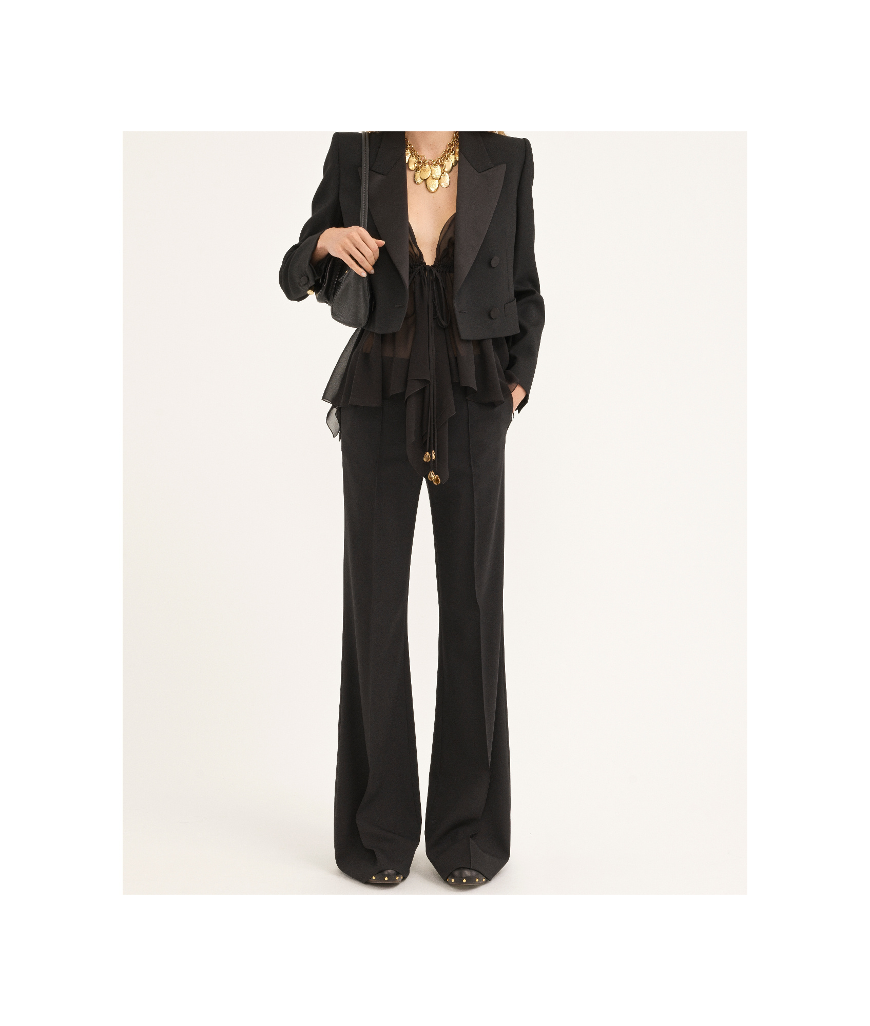 Chloé Horn Casual Pants In Black