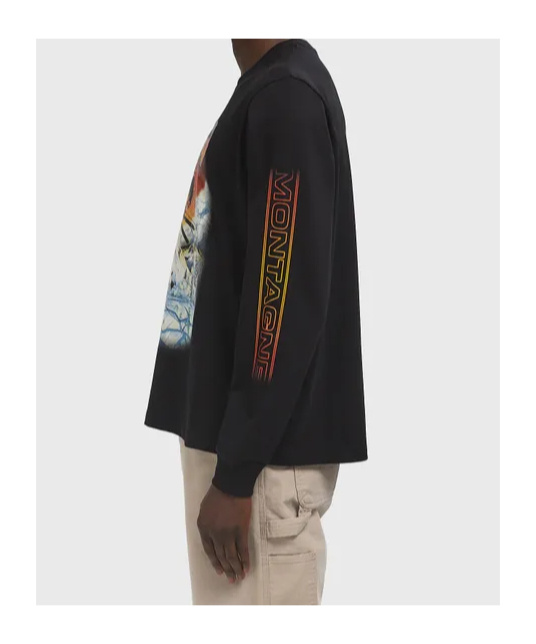 Casablanca Printed Long-sleeved T-shirt In Black
