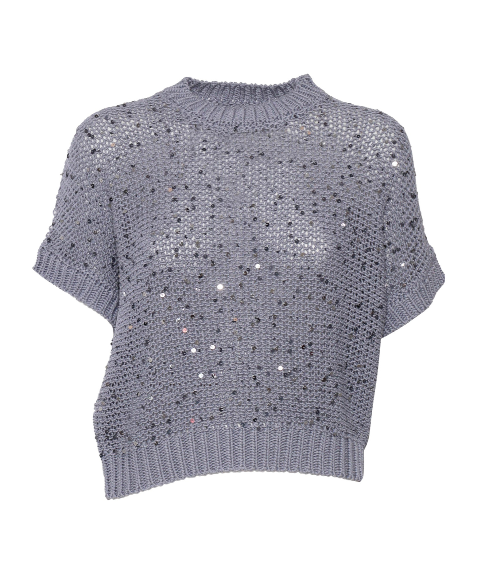 Shop Peserico Sequin-embellished Cotton Top
