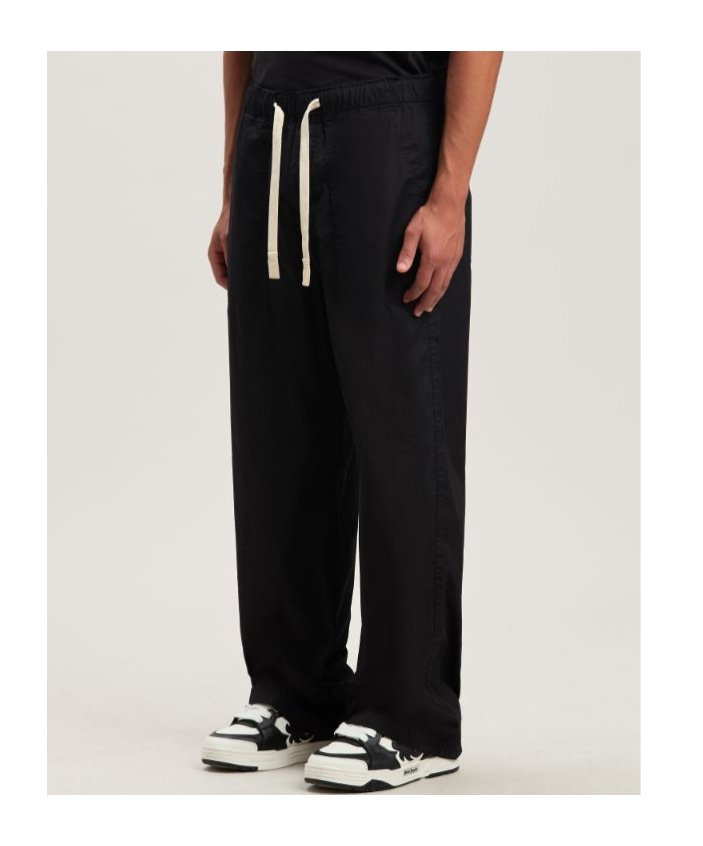 Palm Angels Black Pxp Washed Palm Chino Trousers In Black