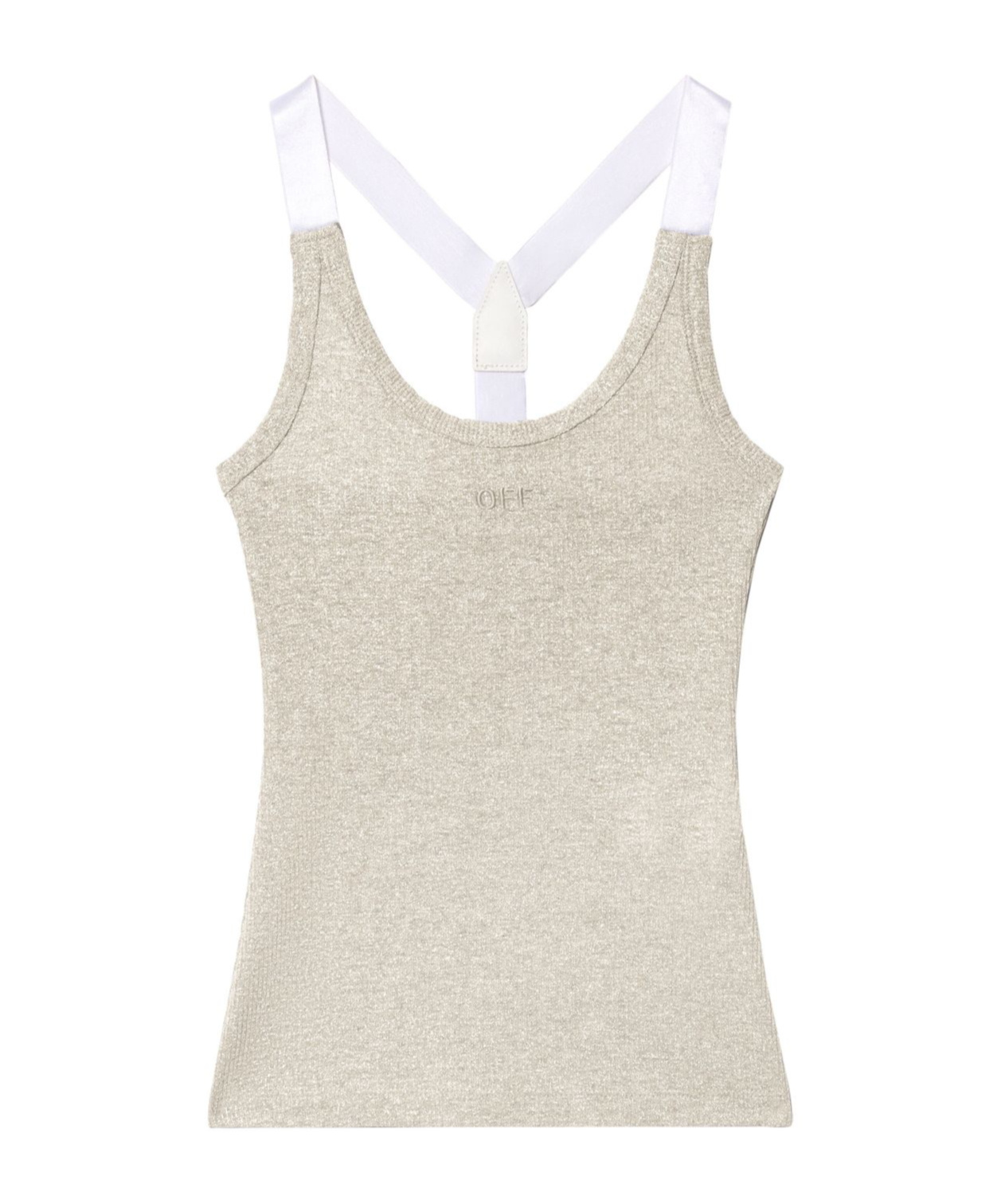 Off-white Ribbed Tank Top In White