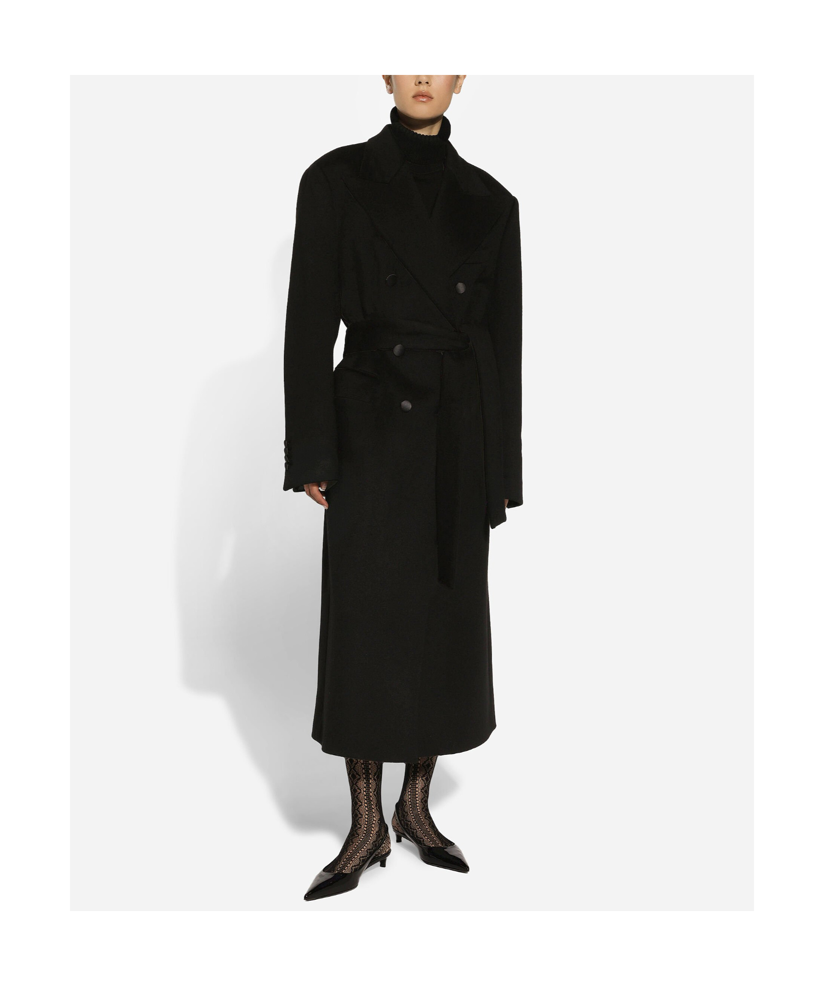 Dolce & Gabbana Wool Gabardine Double-breasted Coat - Women's - Silk/virgin Wool In Black