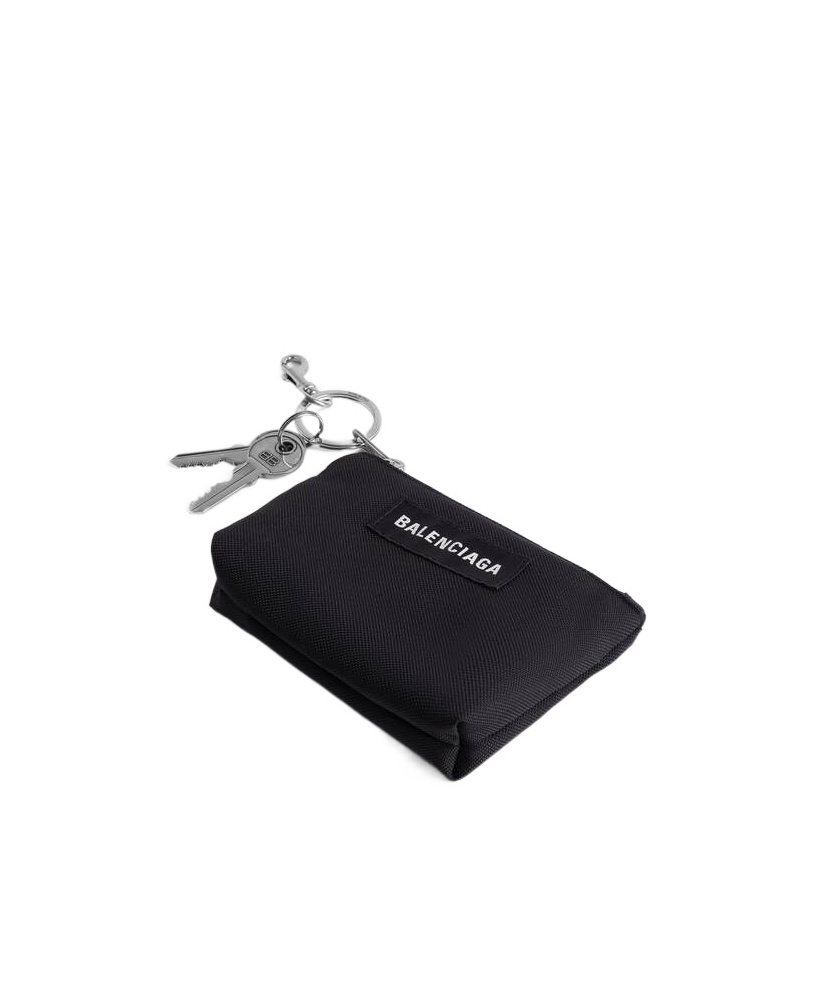 Balenciaga Keyring Zipped Pouch In Black