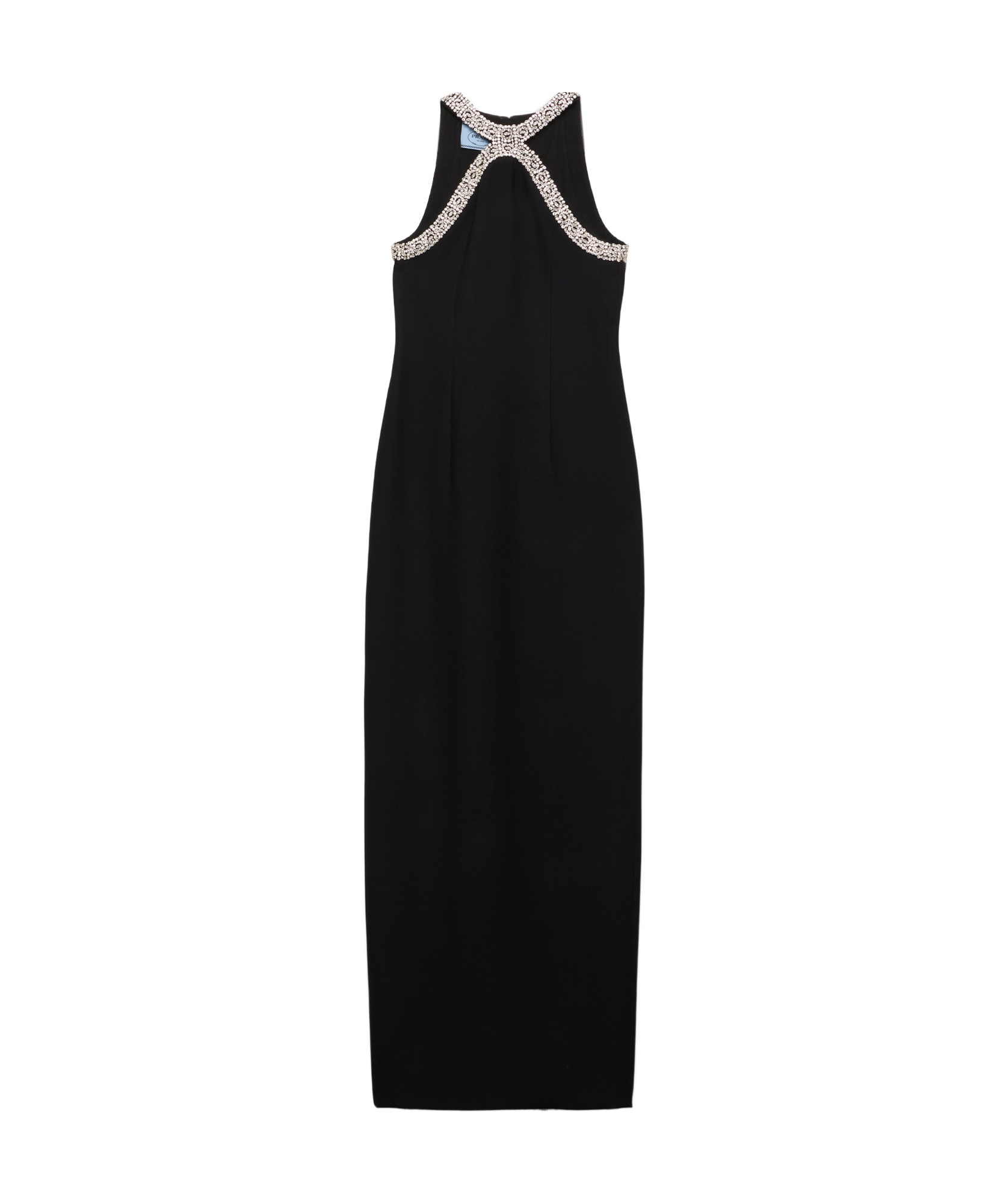 Prada Langes Kleid Aus Besticktem Cady In Black
