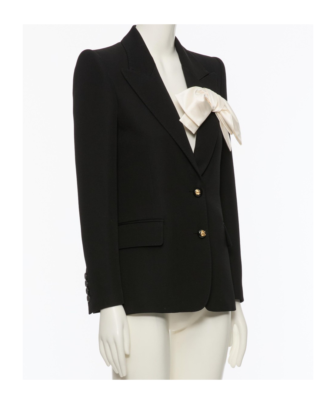 Valentino Crepe Couture Jacket With Bow In Black